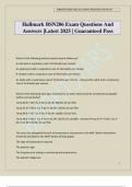 Hallmark BSN206 Exam Questions And Answers &vert;Latest 2025 &vert; Guaranteed Pass