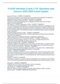 NASM Nutrition Coach&comma; CNC Questions and Answers 2025-2026 Latest Update