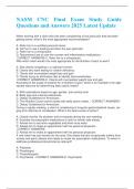 NASM CNC Final Exam Study Guide Questions and Answers 2025 Latest Update