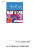 Test Bank for Fundamentals of Nursing 10th Edition Potter Perry Included All Chapters 1-50