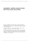 Saunders - Mental Health exam with full pack solutions