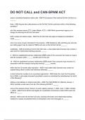 DO NOT CALL and CAN-SPAM ACT QUIZ QUESTIONS AND ANSWERS GRADED A&plus; 2025&sol;2026