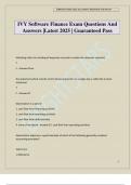 IVY Software Finance Exam Questions And Answers &vert;Latest 2025 &vert; Guaranteed Pass
