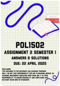 POL1502 Assignment 2 Semester 1 Memo &vert; Due 22 April  2025