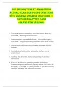 DoD Insider Threat Awareness  ACTUAL EXAM 2025&sol;2026 QUESTIONS  WITH VERIFIED CORRECT SOLUTIONS &vert;&vert;  100&percnt; GUARANTEED PASS  <BRAND NEW VERSION> 
