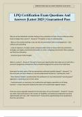 LPQ Certification Exam Questions And Answers &vert;Latest 2025 &vert; Guaranteed Pass