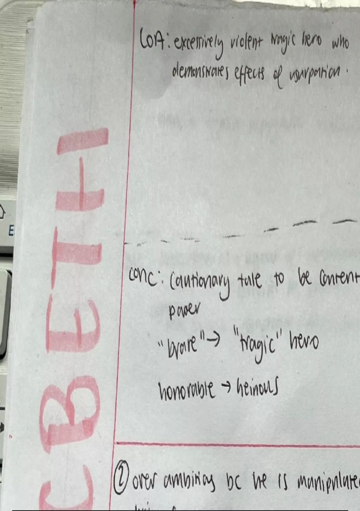 Summary Grade 8/9 Macbeth Essay Plans - English Literature - Stuvia UK