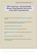MFT Comp Exam - Structural Family Therapy&period; Exam Questions And Answers &vert;Latest 2025 &vert; Guaranteed Pass