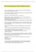 NR 416 Final Questions With Complete Solutions