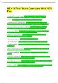 NR 416 Final Exam Questions With 100&percnt; Pass