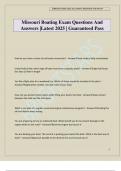 Missouri Boating Exam Questions And Answers &vert;Latest 2025 &vert; Guaranteed Pass