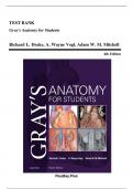 Test Bank For Gray&rsquo;s Anatomy for Students&comma; 4th Edition &lpar;Drake&comma; 2020&rpar;&comma; Chapter 1-8&comma; All Chapters &vert;&vert;Complete A&plus; Guide