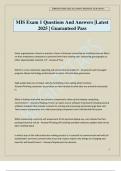 MIS Exam 1 Questions And Answers &vert;Latest 2025 &vert; Guaranteed Pass