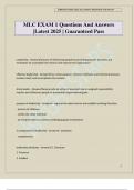 MLC EXAM 1 Questions And Answers &vert;Latest 2025 &vert; Guaranteed Pass