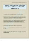 Missouri POST Test Study Guide Exam Questions And Answers &vert;Latest 2025 &vert; Guaranteed Pass
