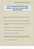 LETI - Missouri POST TEST Exam Questions And Answers &vert;Latest 2025 &vert; Guaranteed Pass
