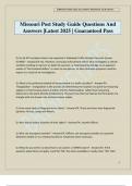Missouri Post Study Guide Questions And Answers &vert;Latest 2025 &vert; Guaranteed Pass