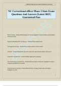 NC Correctional officer Phase 2 State Exam Questions And Answers &vert;Latest 2025 &vert; Guaranteed Pass
