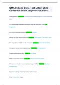 QMA Indiana State Test Latest 2025 Questions with Complete Solutions&excl;&excl;