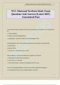 NCC-Maternal Newborn Study Exam Questions And Answers &vert;Latest 2025 &vert; Guaranteed Pass