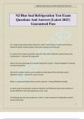 NJ Blue Seal Refrigeration Test Exam Questions And Answers &vert;Latest 2025 &vert; Guaranteed Pass