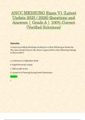 ANCC MEDSURG Exam V1 &lpar;Latest Update 2025 &sol; 2026&rpar; Questions and Answers &vert; Grade A &vert; 100&percnt; Correct &lpar;Verified Solutions&rpar;
