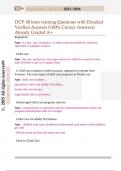 DCF 40 hour training Questions with Detailed  Verified Answers &lpar;100&percnt; Correct Answers&rpar;  Already Graded A&plus;