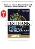 Basic and Clinical Pharmacology&comma; 15th Edition TEST BANK by Bertram G&period; Katzung&comma; Verified Chapters 1 - 66&comma; Complete Newest Version