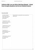 California RDH Law and Ethics Real Exam Newest  &vert; Actual  Exam Complete Questions And Correct Detailed Answers 