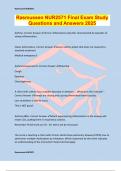 Rasmussen NUR2571 Final Exam Study Questions and Answers 2025