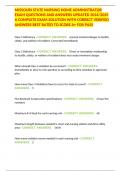 MISSOURI STATE NURSING HOME ADMINISTRATOR EXAM QUESTIONS AND ANSWERS UPDATED 2024&sol;2025 A COMPLETE EXAM SOLUTION WITH CORRECT VERIFIED ANSWERS BEST RATED TO SCORE A&plus; FOR PASS