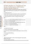 WVSSAC Baseball Pt&period; 2 Test Questions with  Detailed Verified Answers &lpar;100&percnt; Correct  Answers&rpar; Already Graded A&plus;