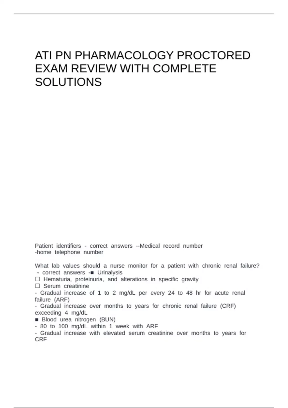 ATI PN PHARMACOLOGY PROCTORED EXAM REVIEW WITH COMPLETE SOLUTIONS - ATI ...