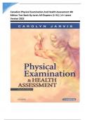 Canadian Physical Examination And Health Assessment 4th Edition Test Bank By Jarvis All Chapters &lpar;1-31&rpar; &vert; A&plus; Latest Version 2025