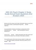 HSE 101 Psych Chapter 2 Study Guide Actual Exam Questions And Answers 2025