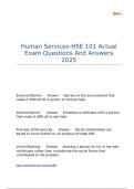 HSE 101 Package deal Questions 2025