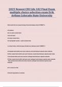 2025 Newest CSU Life 102 Final Exam multiple choice selection exam Erik  Arthun Colorado State University 