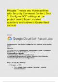 Mitigate Threats and Vulnerabilities with Security Command Center &vert; Task 2&period; Configure SCC settings at the project level &vert; Expert curated questions and answers &vert;Guaranteed success