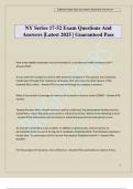 NY Series 17-52 Exam Questions And Answers &vert;Latest 2025 &vert; Guaranteed Pass