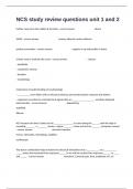 NCS study review questions unit 1 and 2 complete exam with actual verified answers solutions guaranteed