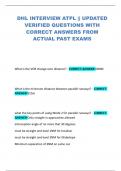 DHL INTERVIEW ATPL &vert;&vert; UPDATED VERIFIED QUESTIONS WITH CORRECT ANSWERS FROM ACTUAL PAST EXAMS
