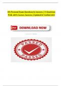S95 Personal Exam Questions & Answers &vert; 75 Questions With 100&percnt; Correct Answers &vert; Updated & Verified 2025