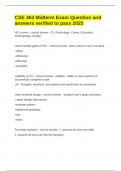 CSE 463 Midterm Exam Question and answers verified to pass 2025