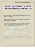 PSI Real Estate State Exam &lpar;NJ&rpar; Questions And Answers &vert;Latest 2025 &vert; Guaranteed Pass