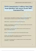 PTCB&colon; Immunization Certificate Study Help Exam Questions And Answers &vert;Latest 2025 &vert; Guaranteed Pass