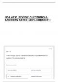 HSA 4191 REVIEW QUESTIONS & ANSWERS RATED 100&percnt; CORRECT&excl;&excl;