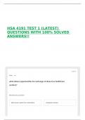 HSA 4191 TEST 1 &lpar;LATEST&rpar; QUESTIONS WITH 100&percnt; SOLVED ANSWERS&excl;&excl;