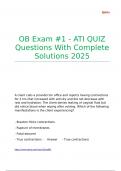 OB Exam -1 - ATI QUIZ Questions With Complete Solutions 2025