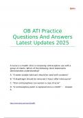 ATI OB Package deal With Correct Answers 2025
