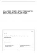 HSA 4191 TEST 2 QUESTIONS WITH 100&percnt; VERIFIED SOLUTIONS&excl;&excl;